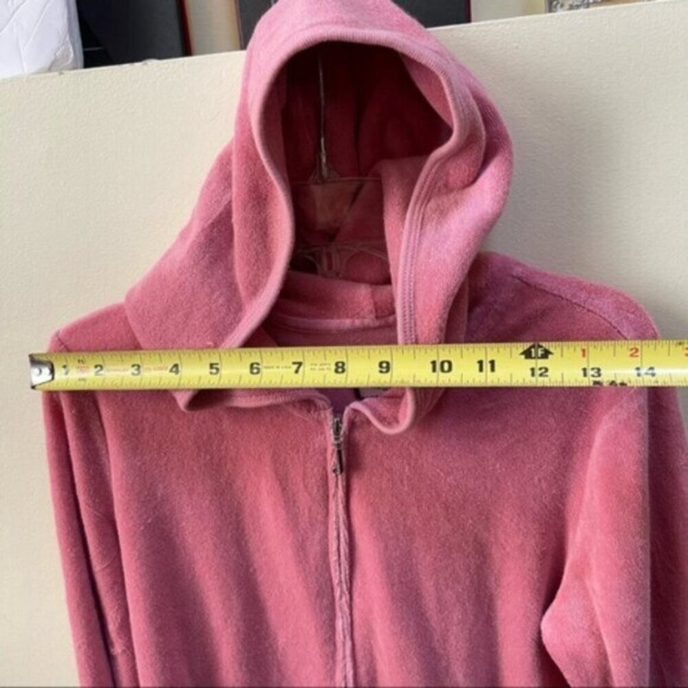 Juicy Couture Vintage Y2K Hoodie Jacket Barbie French Terry Pocket Logo Velour M - Picture 13 of 16